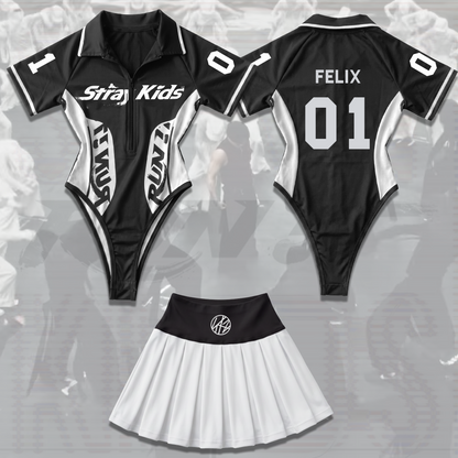 Relentless Run It Stray Kids World Tour Ganzkörper-Jersey-Set Geschenk für Fans