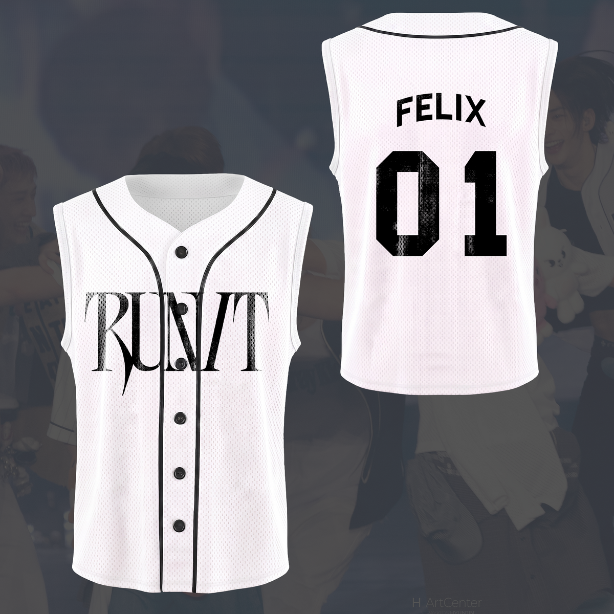 Stray Kids Run It World Tour Ärmelloses Mesh-Baseballtrikot Geschenk für Fans