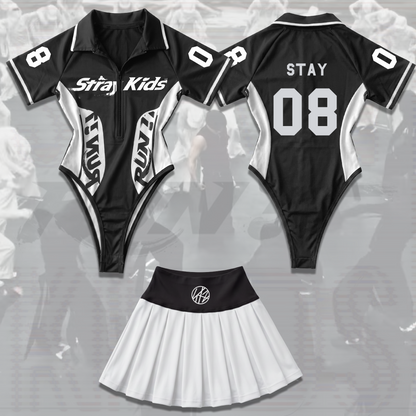 Relentless Run It Stray Kids World Tour Ganzkörper-Jersey-Set Geschenk für Fans