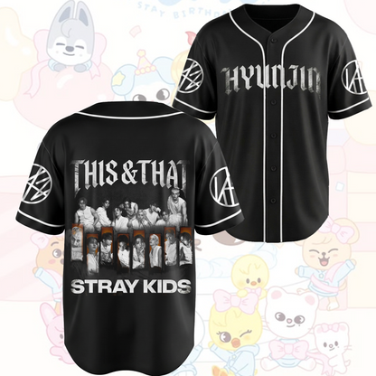 Vintage Stray Kids This That Album Baseball-Trikot Streetwear Geschenke für Stay