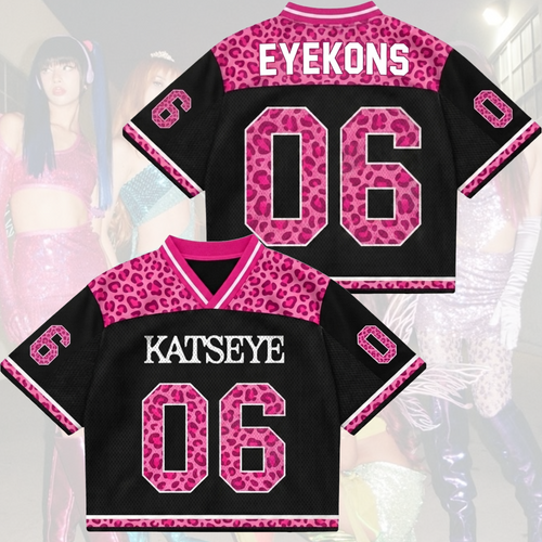 Pinky Leopard KATSEYE Mesh-Trikot The Wildworld Tour Geschenk für Fans