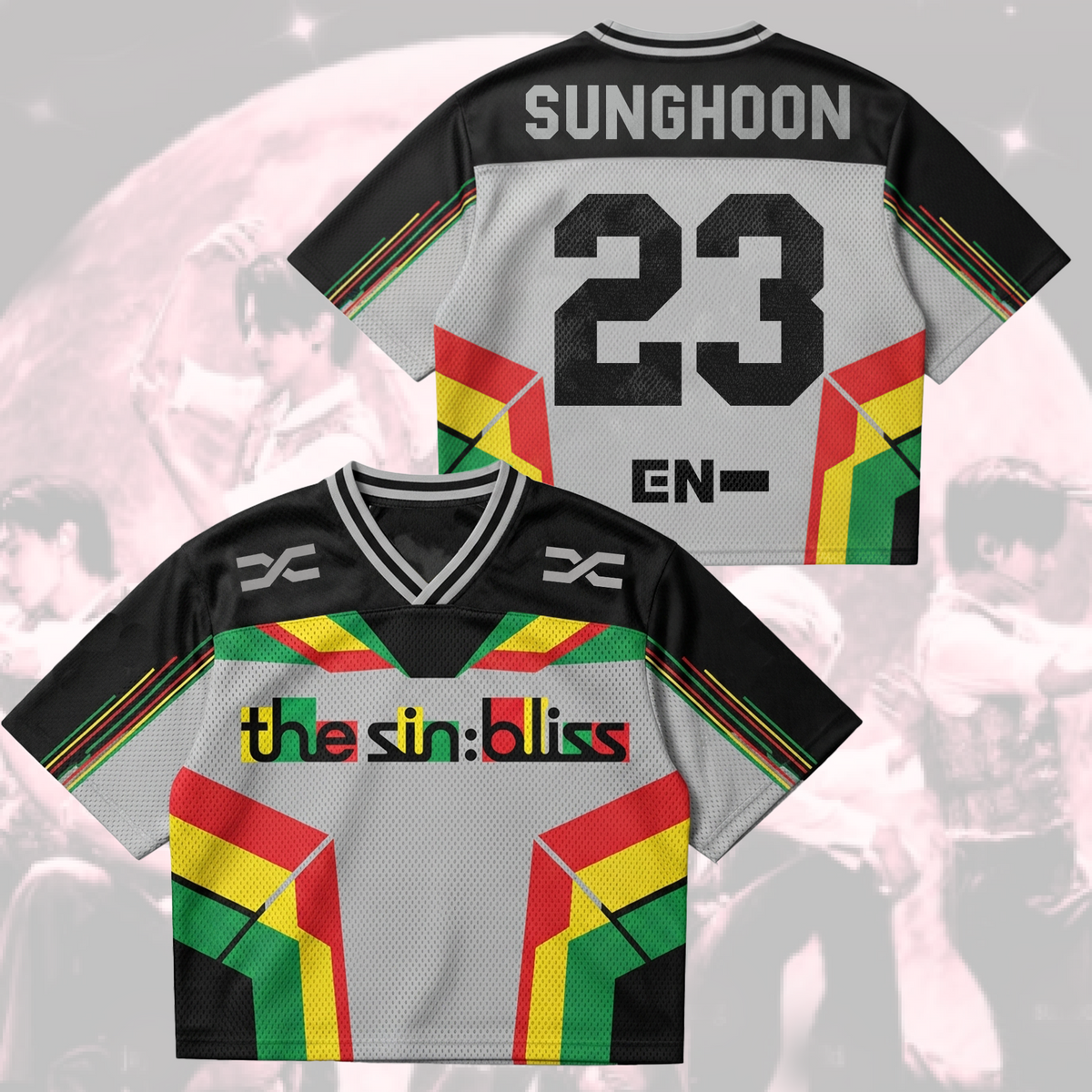 ENHYPEN The Sin Bliss 2026 Welttournee Mixed-Mesh-Trikot Blood Saga Konzert-Outfit