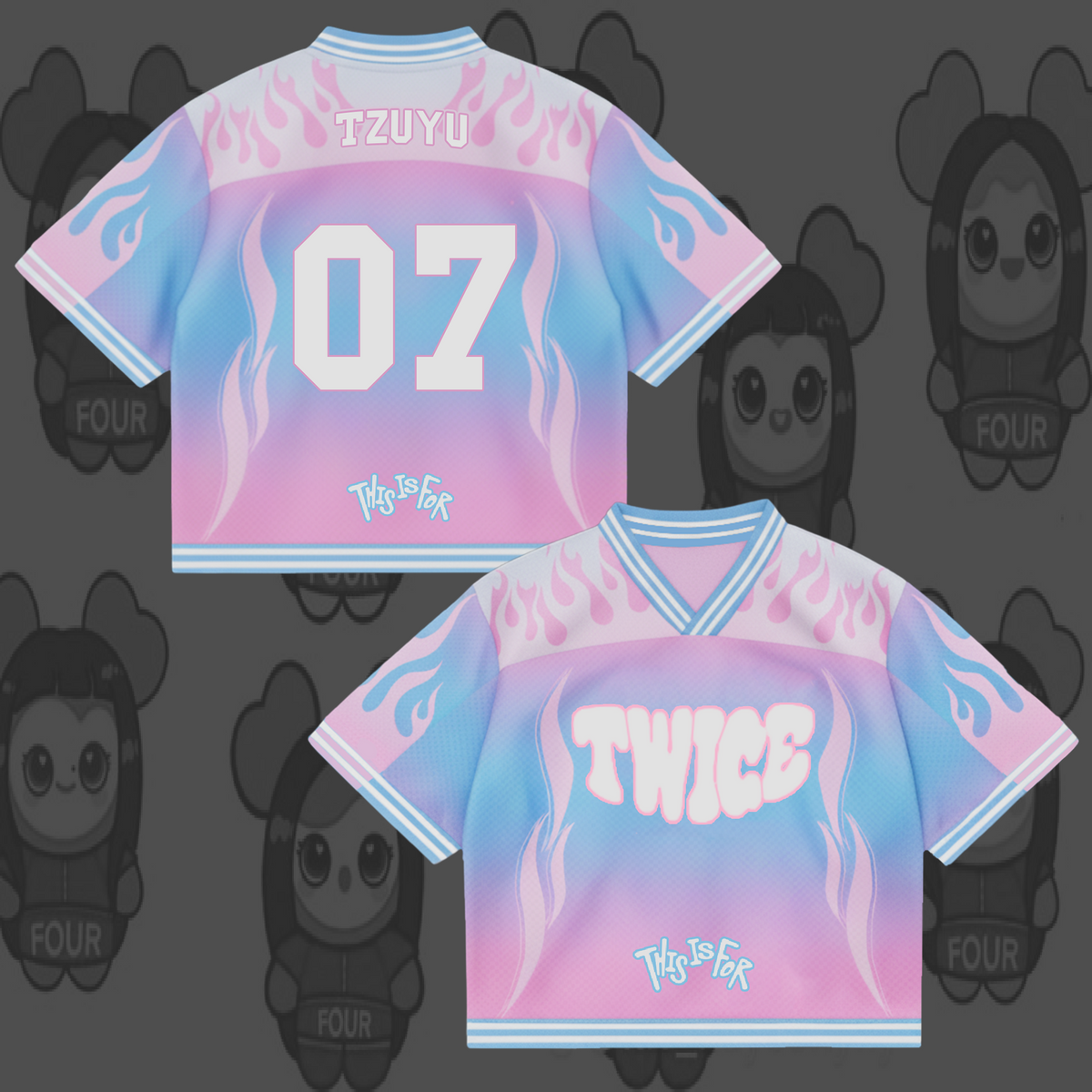 TWICE Dieses Modell ist für Pastel Flame Mix Mesh Jersey