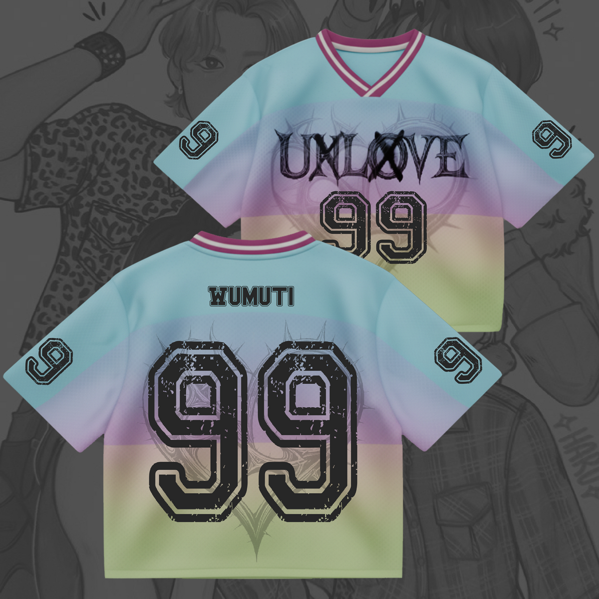 XLOV Unlove Gemischtes Netz-Jersey