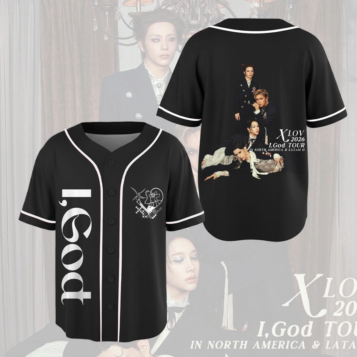 XLov I God Tour Nordamerika Konzert Baseball-Trikot Geschenk für Fans