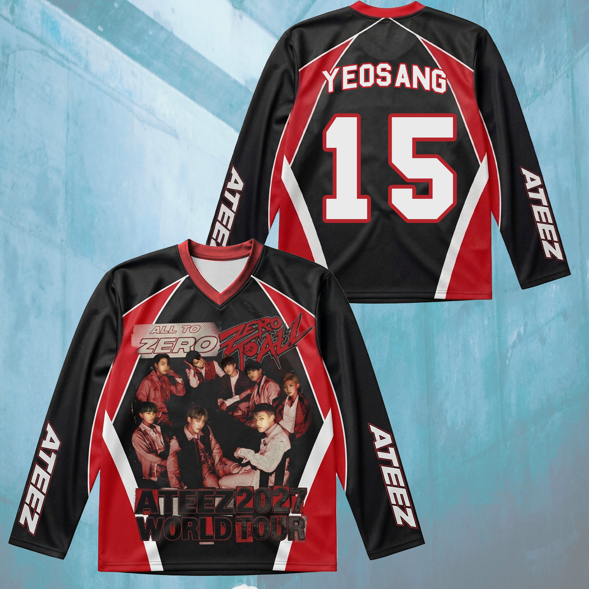 Sporty Twice Dies ist für das blau-schwarze Eishockeytrikot