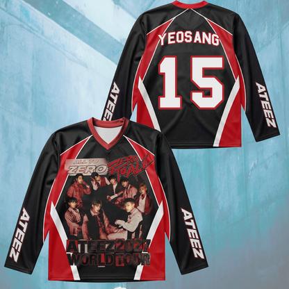 Sporty Twice Dies ist für das blau-schwarze Eishockeytrikot