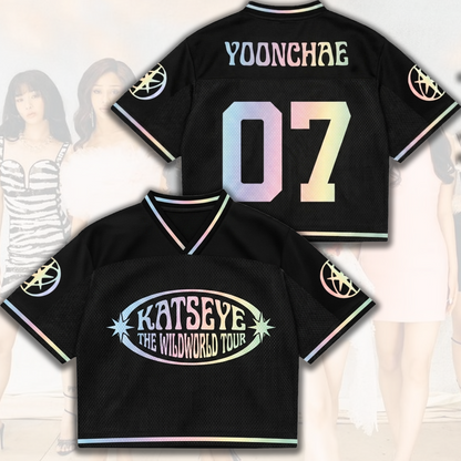 Mirage Katseye The Wildworld Tour Mixed-Mesh-Trikot Einzigartiges Geschenk für Fans