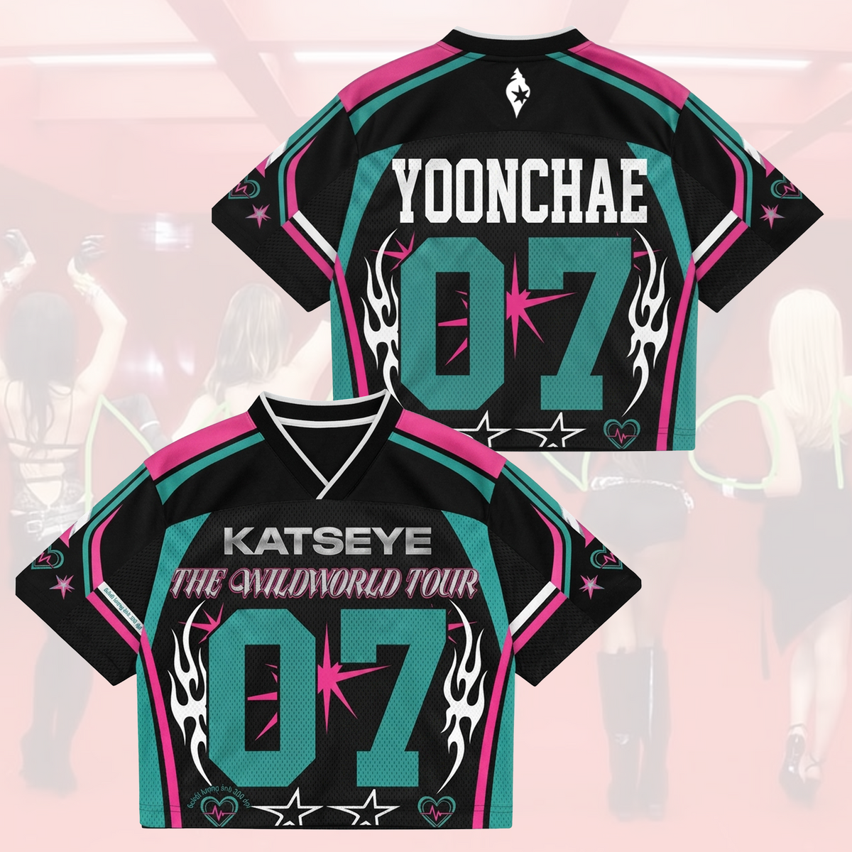 Sporty Katseye The Wildworld Tour Mixed Mesh Jersey Fan Eyekons Geschenk