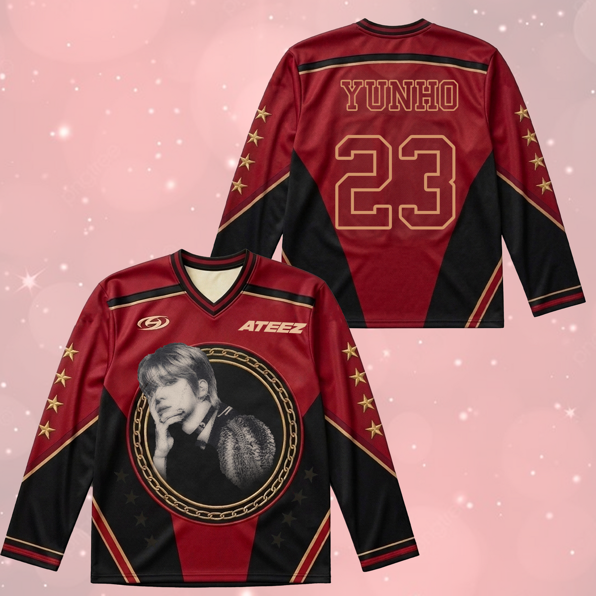 Sporty Twice Dies ist für das blau-schwarze Eishockeytrikot