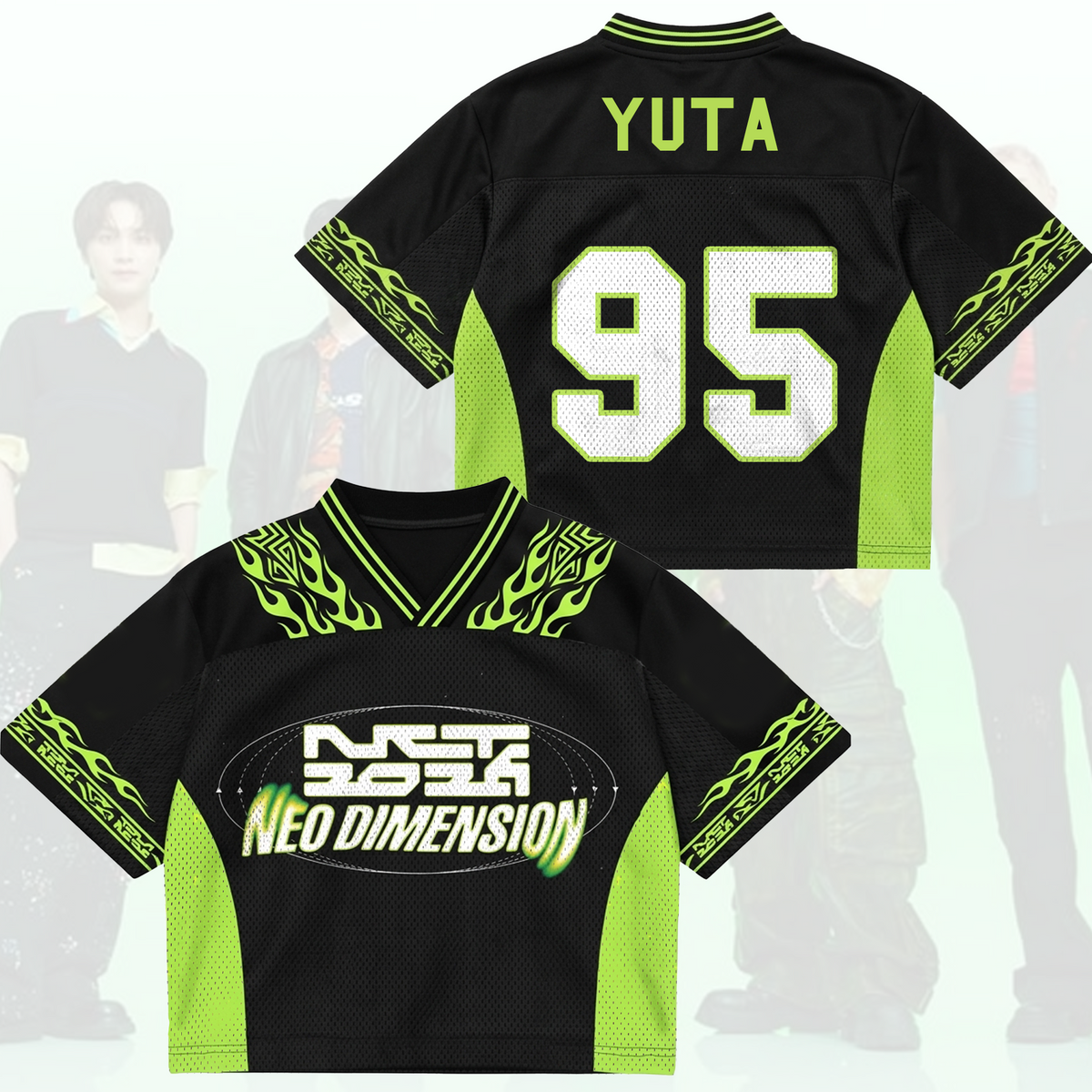 NCT 127 Neo Dimension Neo City Flame Mixed Mesh Jersey Konzert-Outfit Fan-Geschenke